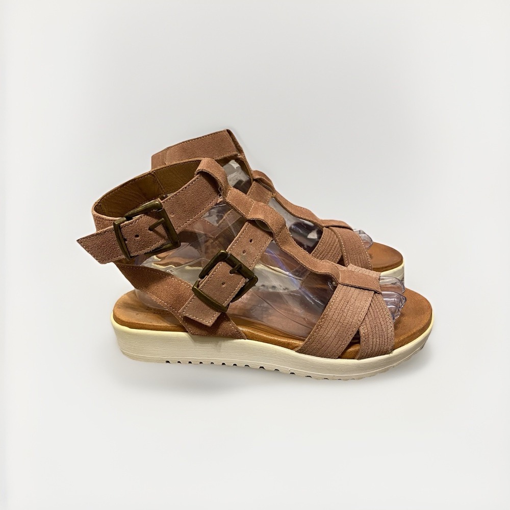 Sundance Brown Strappy Wedge Sandals